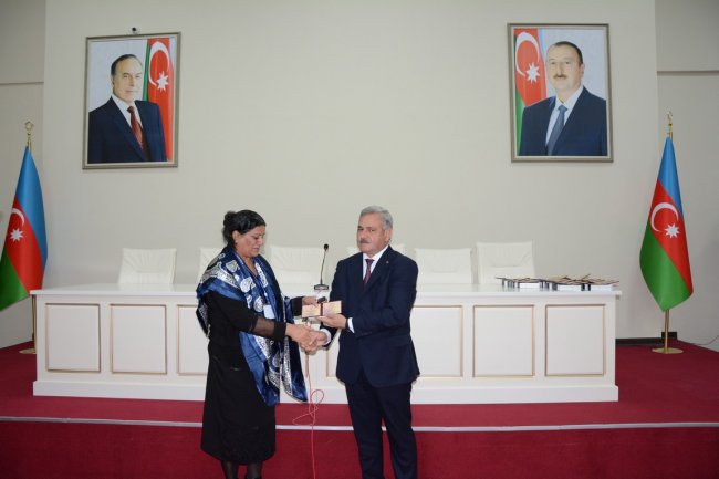 Tərtərdə 8 Noyabr-Zəfər Günü ərəfəsində Vətən müharibəsi şəhidlərinin ailə üzvləri ilə görüş keçirilib