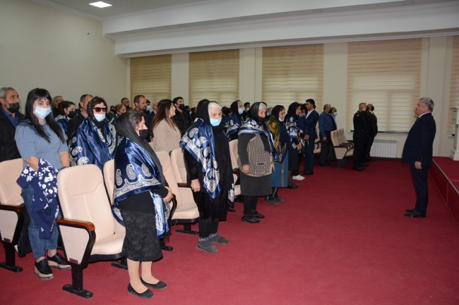 Tərtərdə 8 Noyabr-Zəfər Günü ərəfəsində Vətən müharibəsi şəhidlərinin ailə üzvləri ilə görüş keçirilib