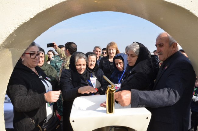 Tərtərdə Vətən müharibəsi şəhidlərinin xatirəsinə  inşa edilmiş bulağının açılışı olub