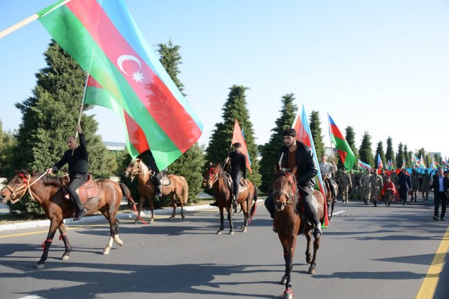 Tərtərdə 8 Noyabr-Zəfər Günü münasibətilə yürüş və tədbir keçirilib